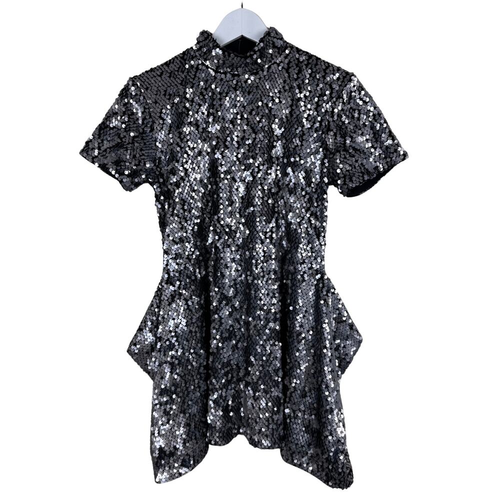 Bitte Kai Rand Women's Lozuri Sequin Silver Black Sequin Mini Dress M